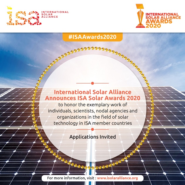 International Solar Alliance announces ISA Solar Awards 2020 ELE Times
